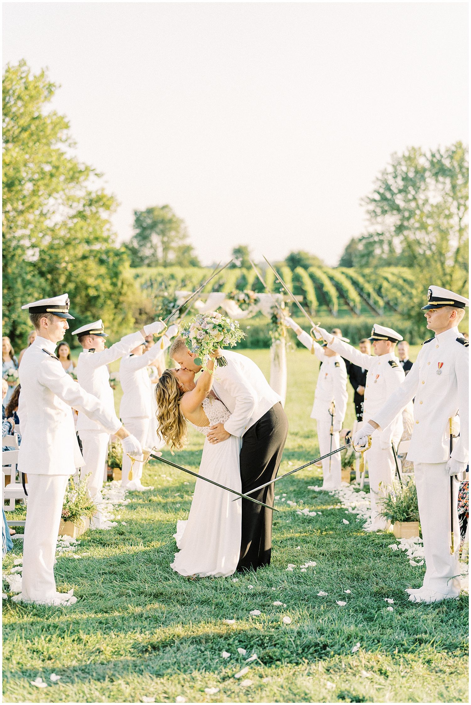 Sword arch recessional at 8 Chains North Wedding