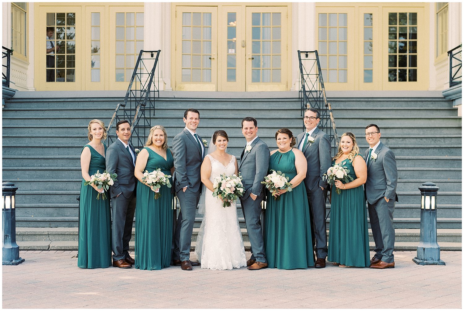 Wedding party photos at Maryland Zoo mansion house