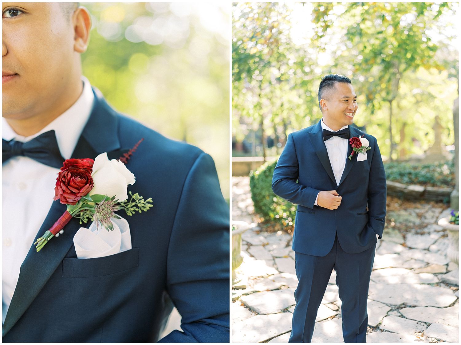 Meridian House wedding bride and groom first look in Washington DC