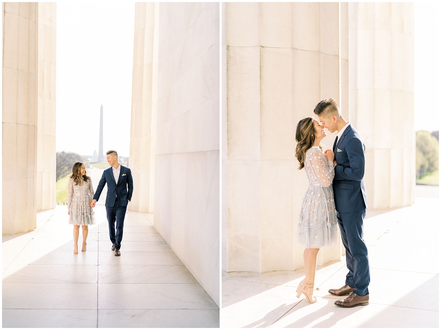 Washington DC Lincoln Memorial engagement photography