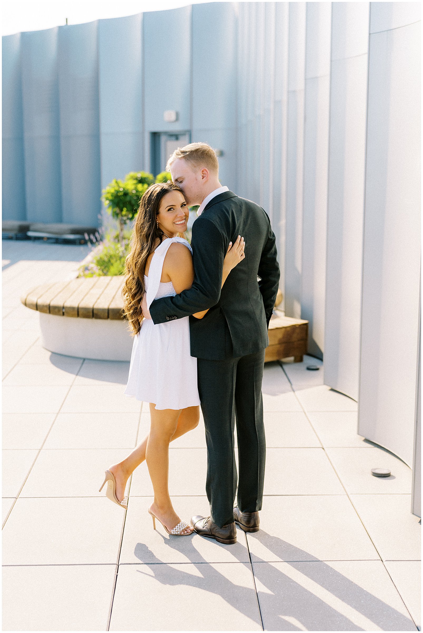Rooftop engagement photos at the Conrad Hotel in Washington, DC