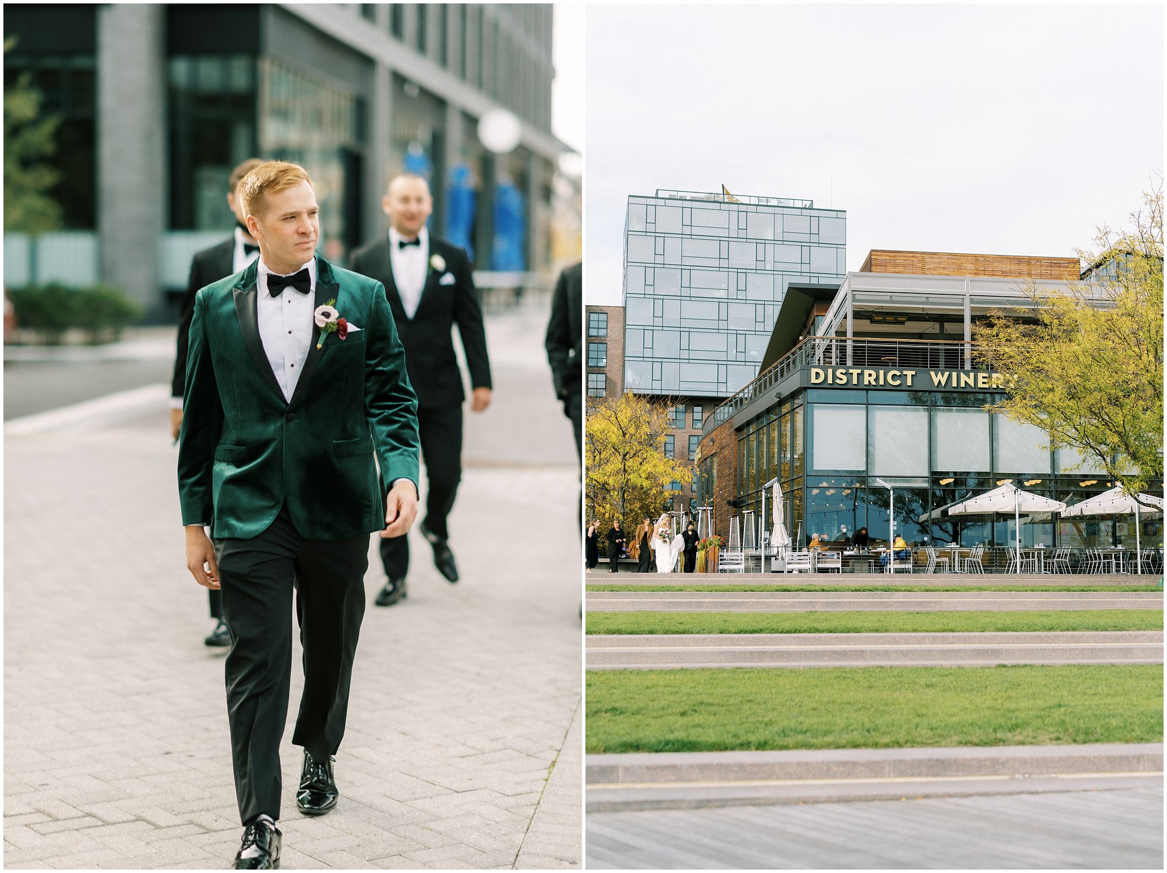 Groom portraits at District Winery in Washington DC
