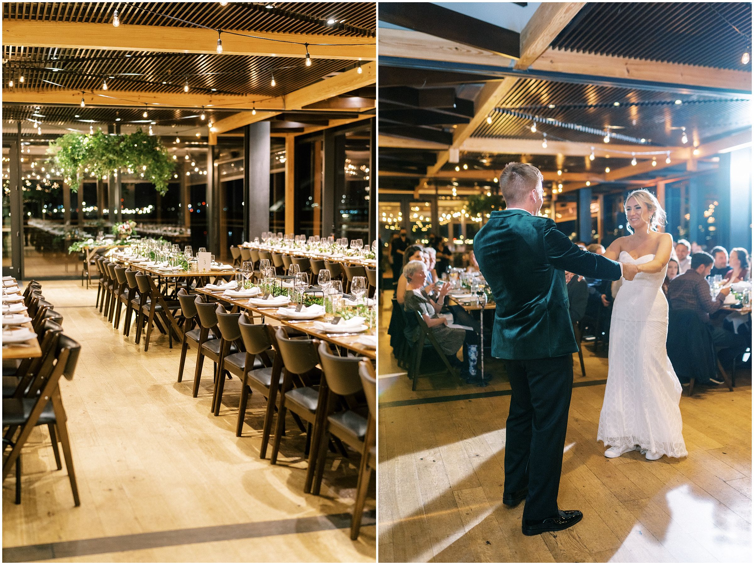 Winter wedding reception at District Winery in Washington DC