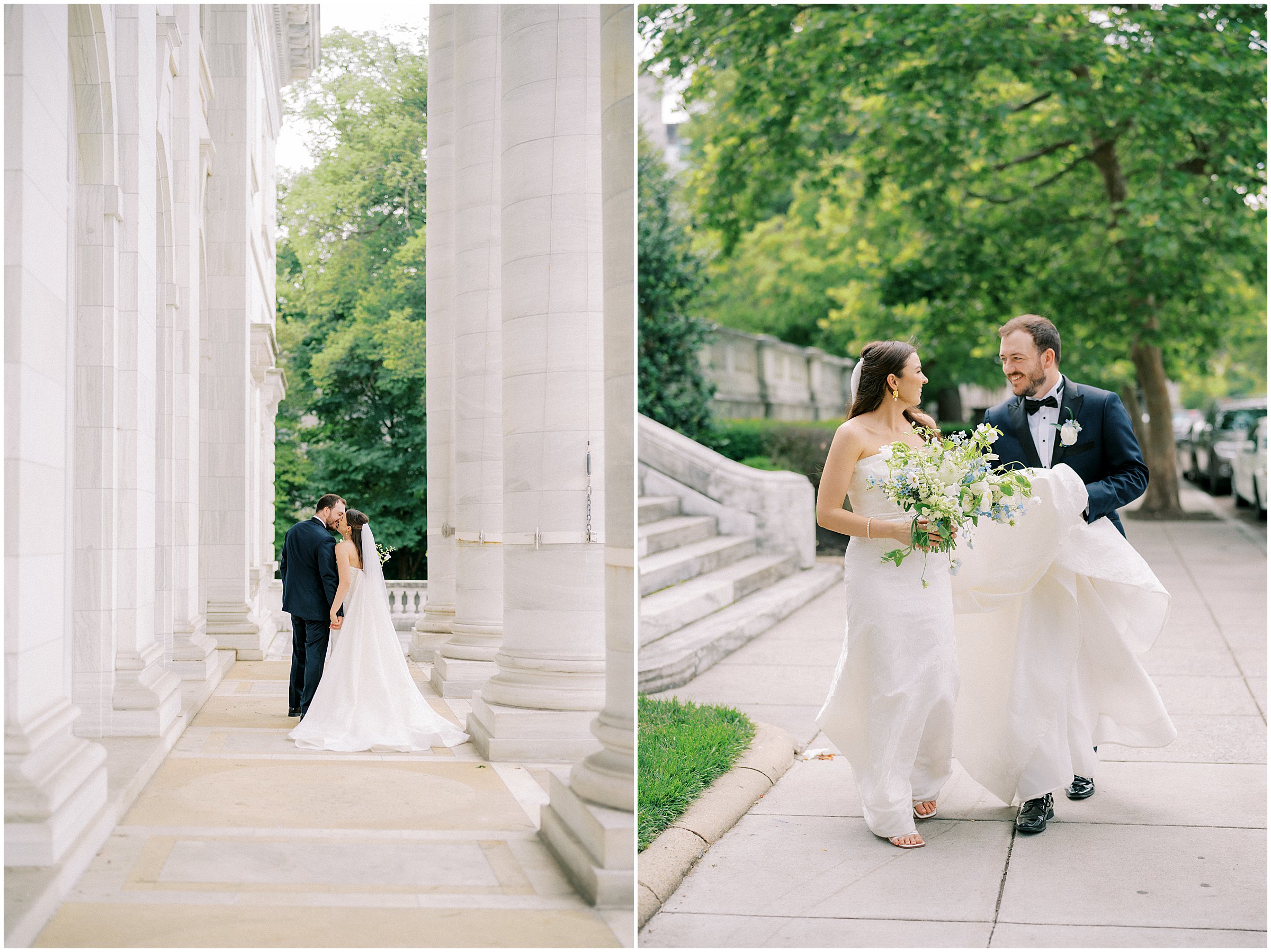 Bride and groom portraits at DAR Constitution Hall