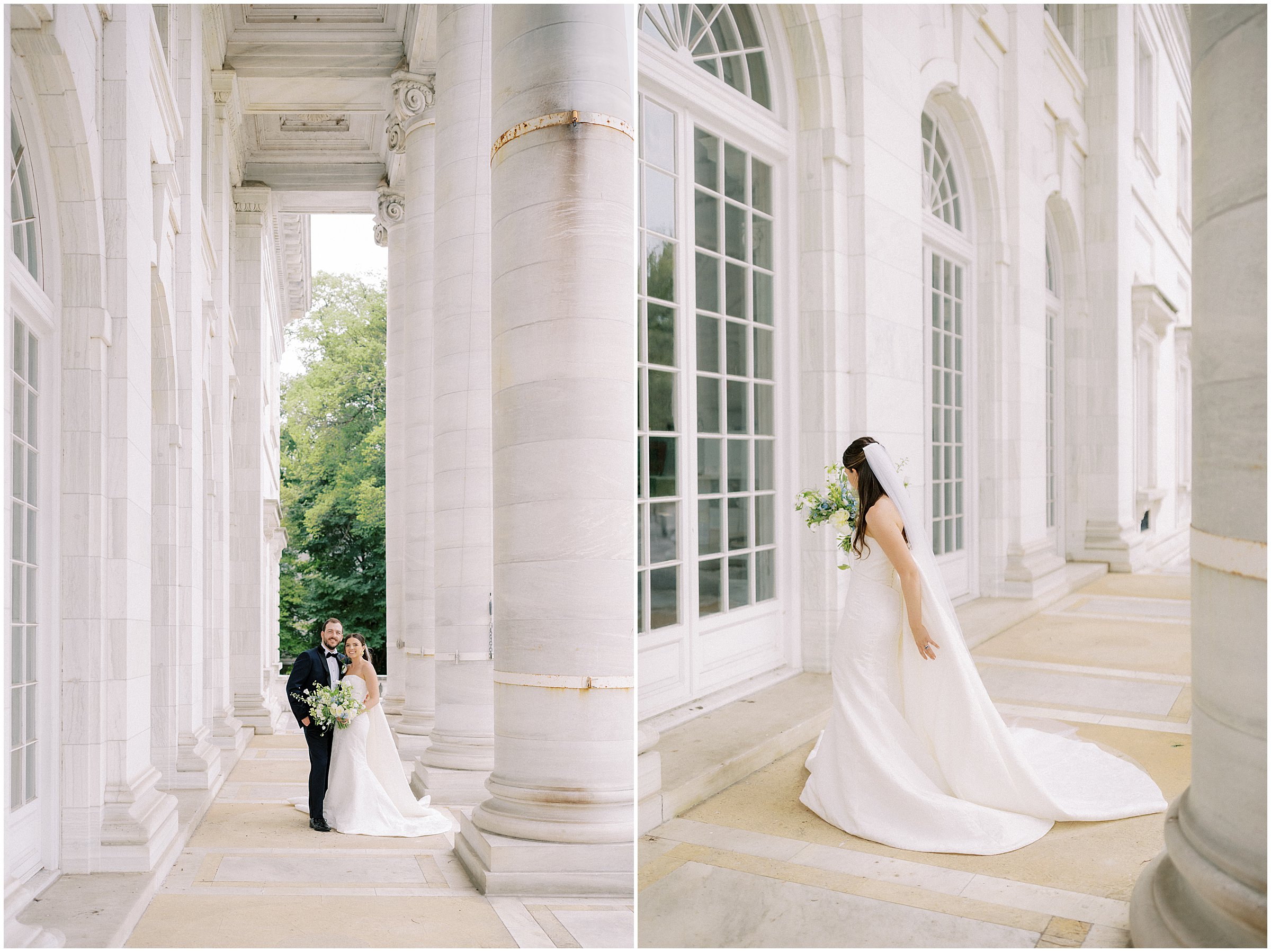 Bride and groom portraits at DAR Constitution Hall