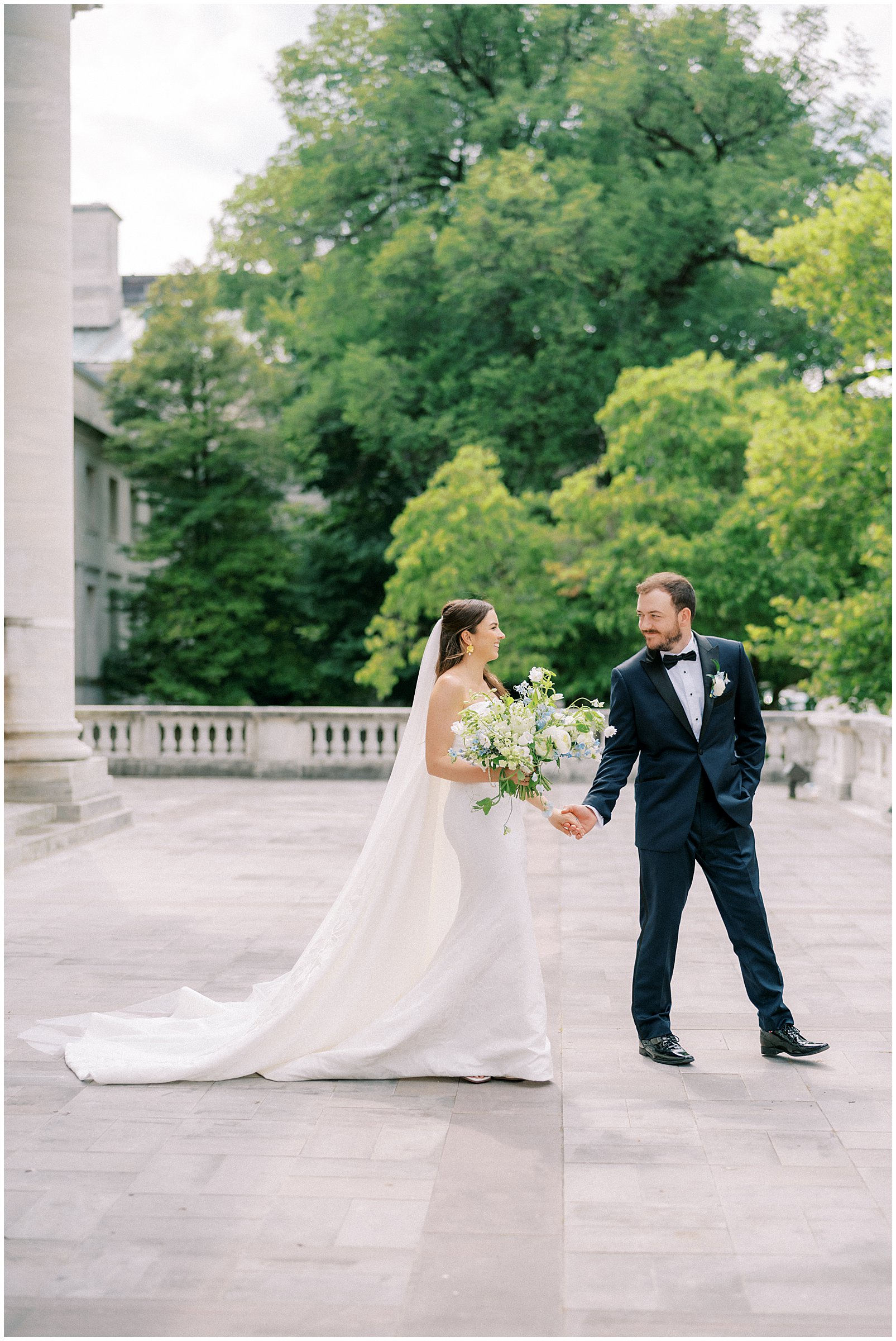 Bride and groom portraits at DAR Constitution Hall in Washington, DC