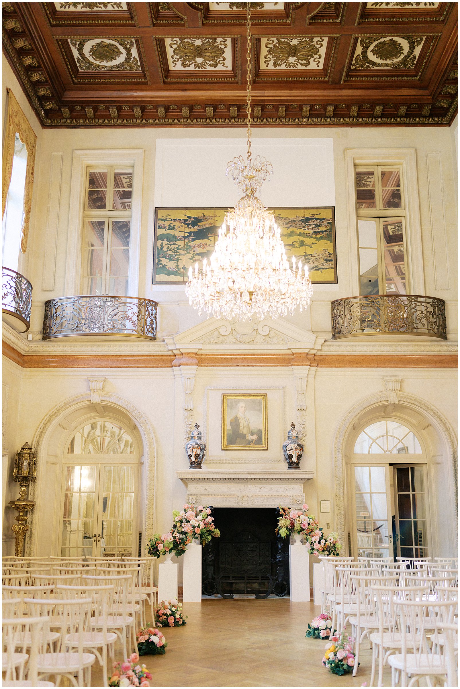 Indoor wedding ceremony at Larz Anderson House in Washington DC