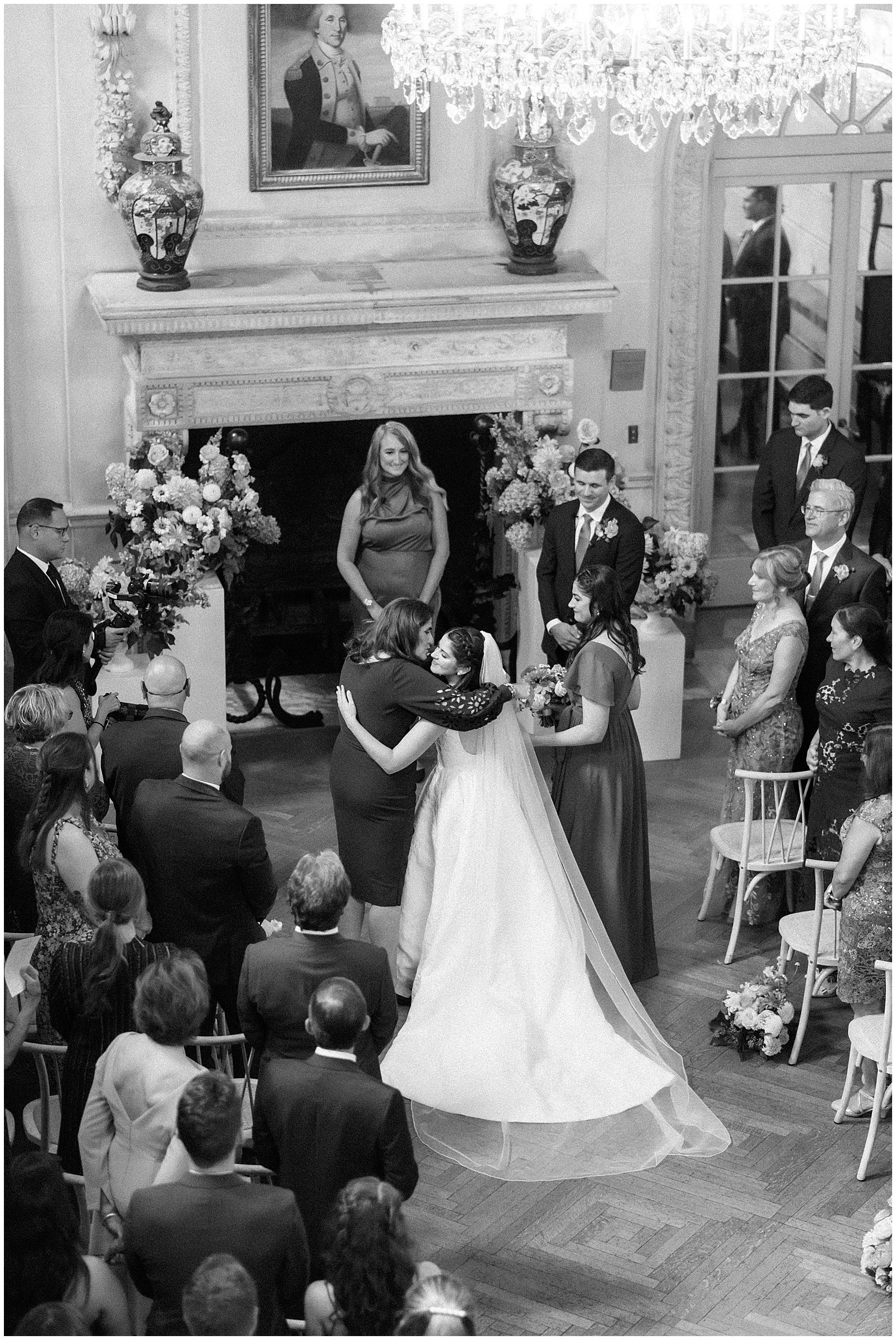 Indoor wedding ceremony at Larz Anderson House in Washington DC