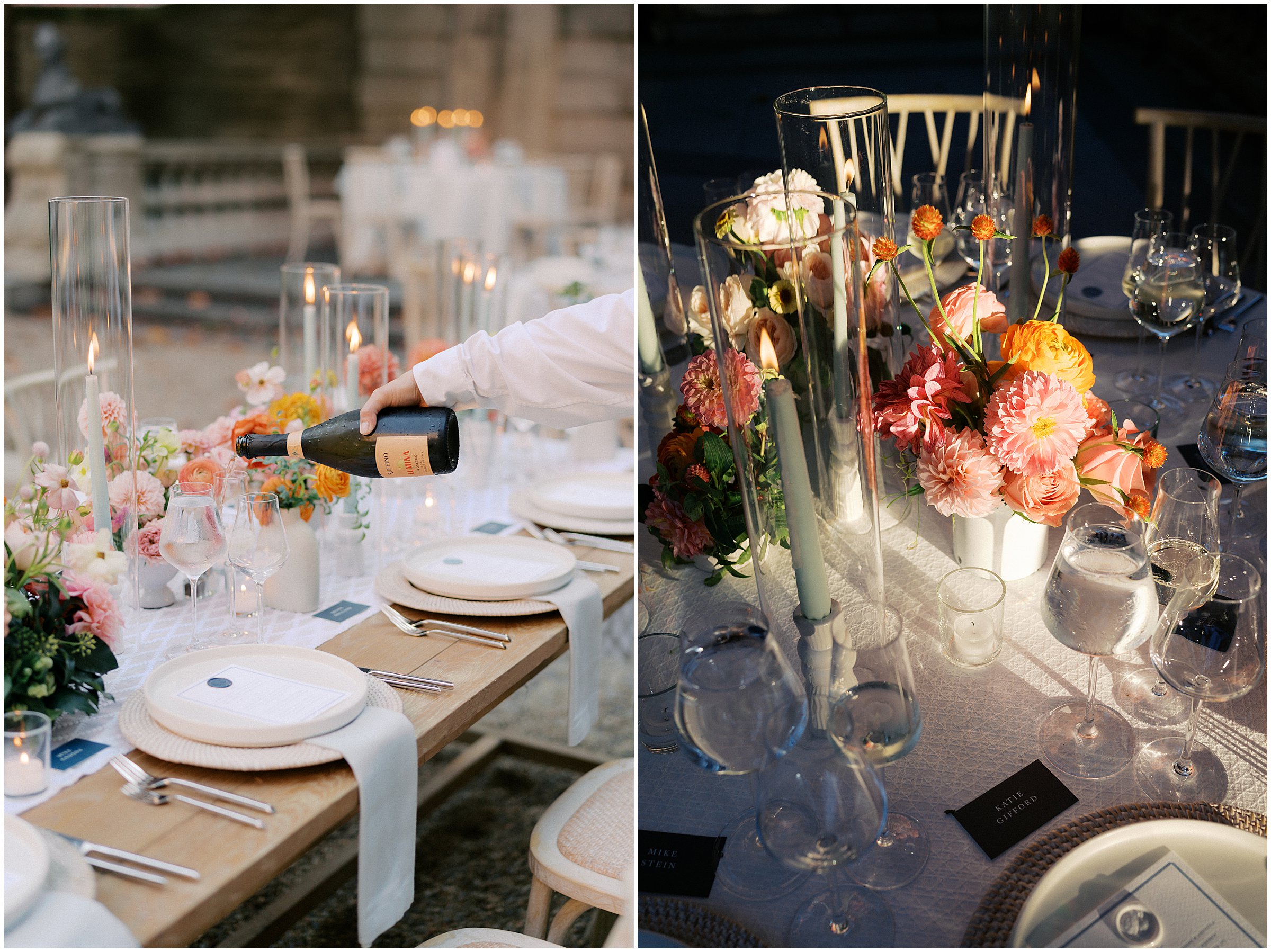 Wedding reception details for al fresco reception at Larz Anderson House in Washington DC