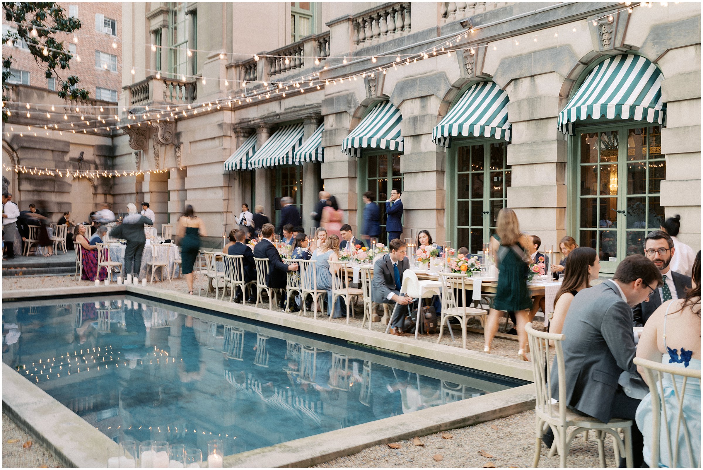 Al fresco wedding reception at Larz Anderson House in Washington DC