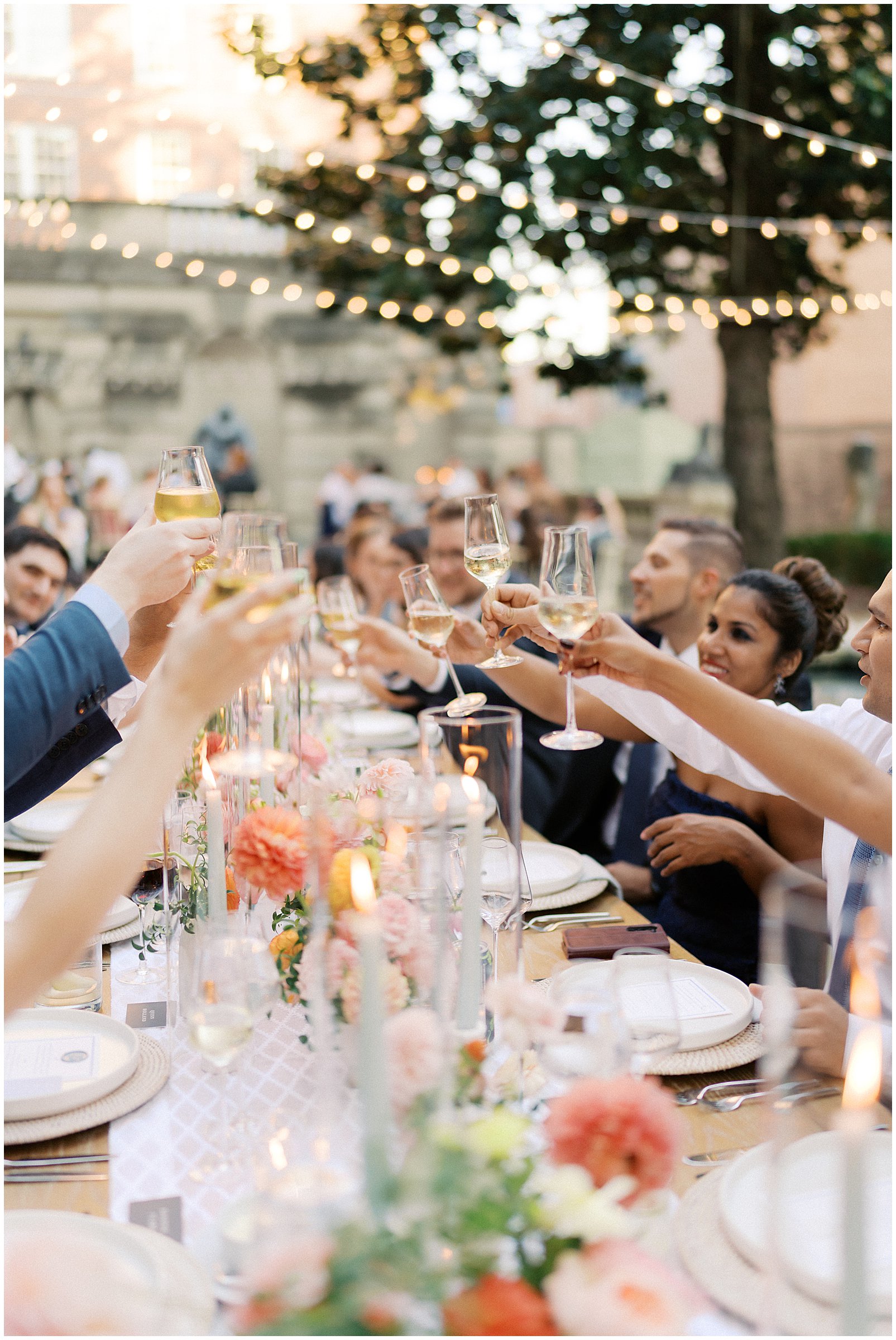 Al fresco wedding reception at Larz Anderson House in Washington DC