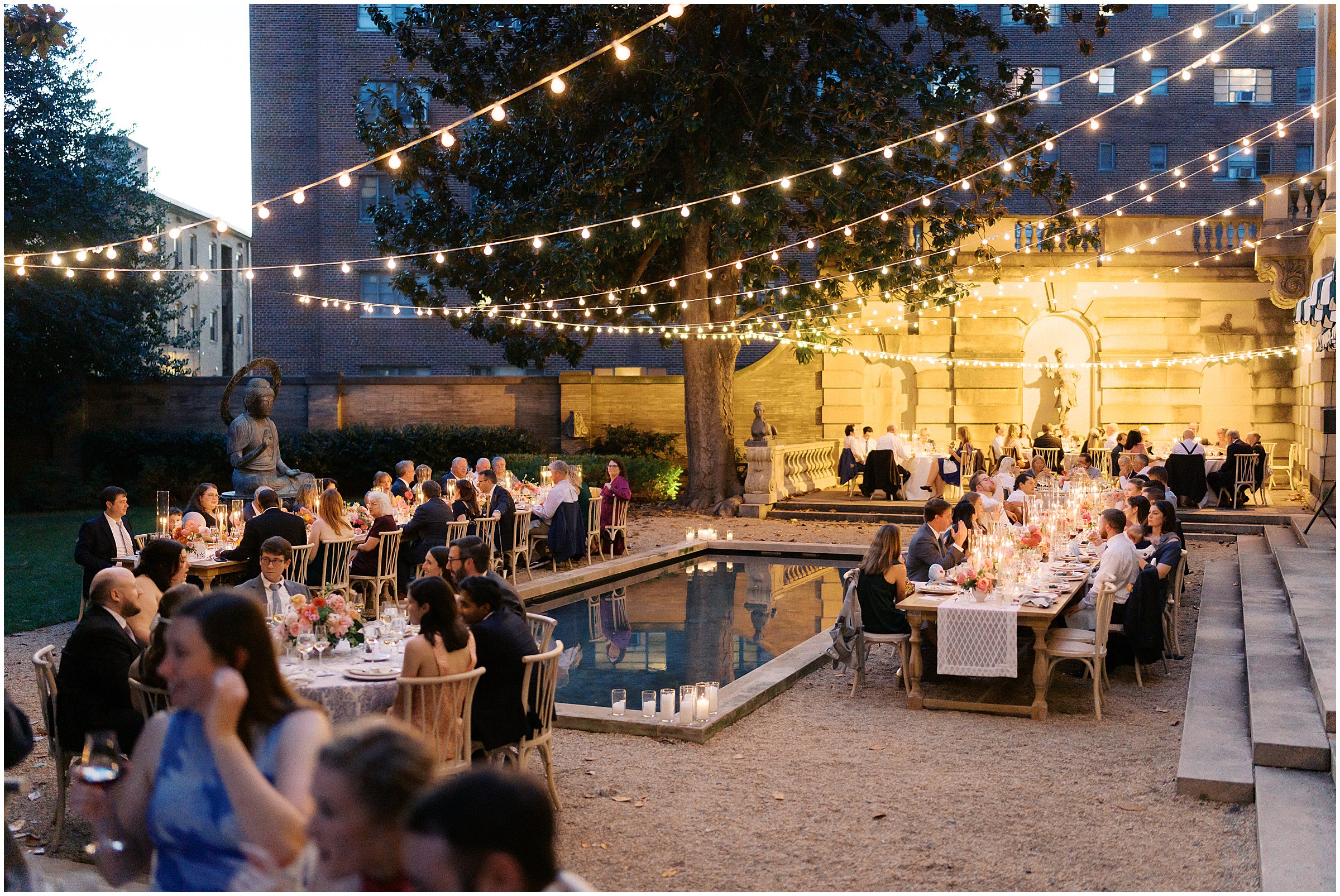 Al fresco wedding reception at Larz Anderson House in Washington DC